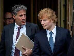 Singer Ed Sheeran exits the Manhattan federal court for his copyright trial in New York City, April 25, 2023.