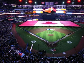 April 11, 2023, TORONTO, ON, CANADA: Toronto Blue Jays centre