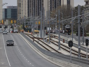 Eglinton Crosstown LRT at Bermondsey Rd. and Sloane Ave. on Tuesday, April 25, 2023.
