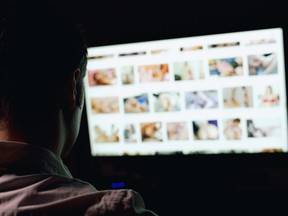 A man is pictured browsing a porn site in this file photo.