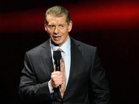Vince McMahon speaks at a news conference announcing the WWE Network at the 2014 International CES at the Encore Theater at Wynn Las Vegas on January 8, 2014.