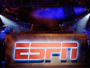 A view of the logo during ESPN The Party on February 5, 2016 in San Francisco, California.