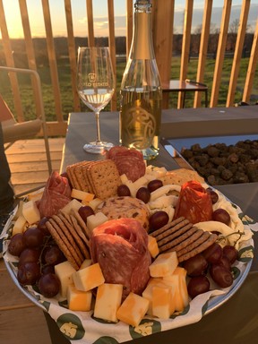 A lovely charcuterie board and 2021 Bubble from Karlo Estates. (Jane Stevenson/Toronto Sun)