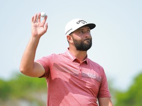 Jon Rahm of Spain walks off the green after completing the final round of the Mexico Open at Vidanta on April 30, 2023 in Puerto Vallarta, Jalisco.