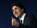 Prime Minister Justin Trudeau takes part in an announcement and press conference at Ericsson in Ottawa on Monday, April 17, 2023. THE CANADIAN PRESS/Sean Kilpatrick