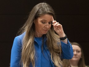 Katie Telford,  chief of staff to the Prime Minister, waits to appear as a witness at the Standing Committee on Procedure and House Affairs looking at foreign interference, Friday, April 14, 2023 in Ottawa.  THE CANADIAN PRESS/Adrian Wyld