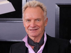 Singer Sting arrives at the 60th Annual Grammy Awards in New York on Jan. 28, /2018.