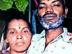 Farmer Hemubhai Makwana, 38, and his wife, Hansaben Makwana, 35, decapitated themselves over the weekend in a religious ritual. INDIAN POLICE