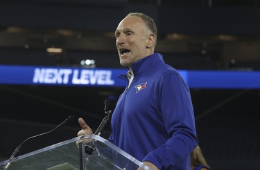 Mark Shapiro, President and CEO of the Toronto Blue Jays, helped to unveil Phase One of their 'Next Level' renovations of Rogers Centre with an Open House in advance of the Blue Jays home opening game against the Detroit Tigers on April 11. in Toronto, Ont. on Thursday April 6, 2023.