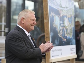 Ontario Premier Doug Ford announces modernization plans for Ontario Place on Tuesday, April 18, 2023.