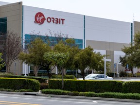 The Virgin Orbit building is seen after the company paused operations last week, in Long Beach, California March 22, 2023.