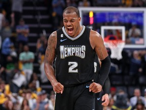 Xavier Tillman of the Memphis Grizzlies reacts during the second half against the Los Angeles Lakers of Game 2 of the Western Conference First Round Playoffs at FedExForum on April 19, 2023 in Memphis, Tenn.
