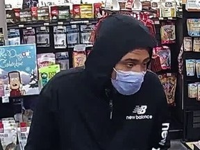 Investigators need help identifying this suspect in a string of armed robberies in the city between April 21 and 27, 2023.
