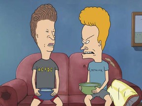 This mage released by Paramount+ shows Butt-Head, left, and Beavis, voiced by creator Mike Judge, in a scene from the animated series "Mike Judge’s Beavis and Butt-Head."