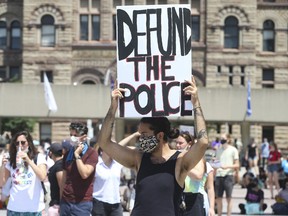 Hundreds of people showed up to a rally held at Nathan Phillips Square on Sunday June 28, 2020.