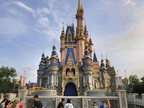 Cinderella Castle stands at the Magic Kingdom, at Walt Disney World, in Lake Buena Vista, Fla., Monday, April 3, 2023.
