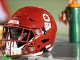 A Simon Fraser University football helmet is shown in a handout photo.