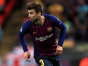 Gerard Pique playing for Barcelona in February 2019.