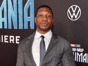 Jonathan Majors attends the world premiere of "Ant-Man and the Wasp: Quantumania" in Los Angeles, Feb. 6, 2023.