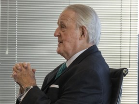 Former prime minister Brian Mulroney speaks during an interview in Montreal, Oct. 25, 2022.