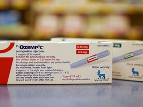 Diabetes drug Ozempic is shown at a pharmacy in Toronto on Wednesday, April 19, 2023.
