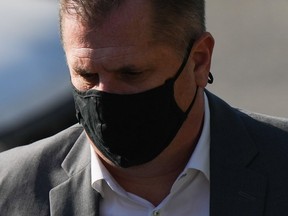 Former Vancouver Whitecaps and Canada U-20 women's soccer coach Bob Birarda arrives at provincial court for his sentencing hearing in North Vancouver, B.C., on  Sept. 2, 2022.