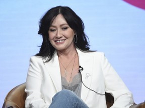 Shannen Doherty participates in Fox's "BH90210" panel at the Television Critics Association Summer Press Tour on Aug. 7, 2019, in Beverly Hills, Calif.