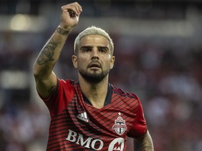 Lorenzo Insigne of Toronto FC is pictured during MLS action against New England Revolution in Toronto on Wednesday August 17, 2022.