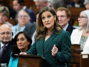 Finance Minister Chrystia Freeland delivers the federal budget in the House of Commons on Parliament Hill in Ottawa, Tuesday, March 28, 2023.