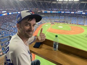 Kyle Duffield thought his spot in the new Corona Rooftop Patio in the renovated Rogers Centre was the best seat in the house. He may be right.
