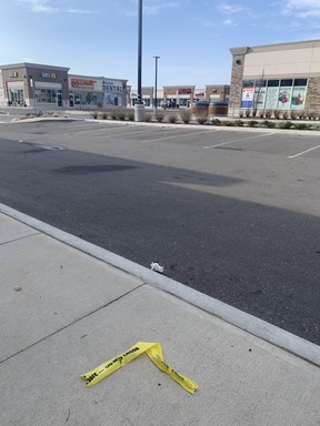 The scene of a road-rage incident that turned into a stabbing in Mississauga on Wednesday, April 19, 2023. Joe Warmington/Toronto Sun
