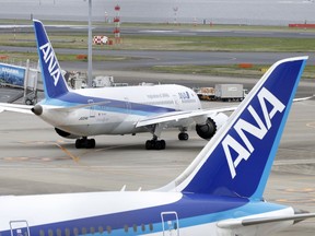 All Nippon Airways Co. (ANA) aircraft at Haneda Airport in Tokyo, Japan, April 29, 2022.