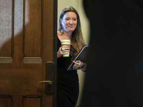Katie Telford, Chief of Staff to Prime Minister Justin Trudeau, leaves after a meeting of the Liberal Caucus on Parliament Hill in Ottawa, March 8, 2023.