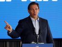 Florida Governor and likely 2024 Republican Presidential Candidate Ron DeSantis speaks as part of the Florida Blueprint Tour in Pinellas Park, Florida, USA, March 8, 2023. 
