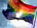 A Pride flag 