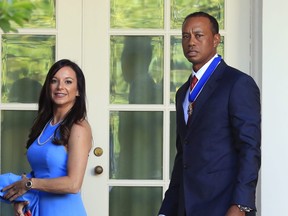 Tiger Woods and his former girlfriend Erica Herman at the White House in 2019.