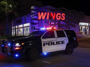 Law enforcement officers respond to a shooting at Hollywood Beach on May 29, 2023 in Hollywood, Florida.