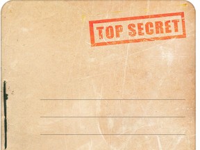 Top secret folder isolated on white background. FILES