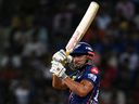 Lucknow Super Giants' Marcus Stoinis plays a shot during the Indian Premier League.