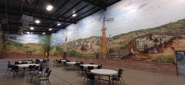 A giant mural inside the American Windmill Museum is among many highlights. SARA SHANTZ PHOTO