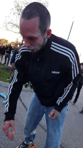 An image released by York Regional Police of a man wanted in an alleged assault on May 6, 2023 outside a liquor store in the area Jane St. and Major Mackenzie Dr. in Vaughan.