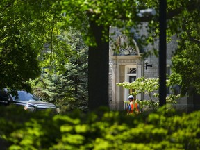 the front entrance to 24 Sussex Drive in Ottawa
