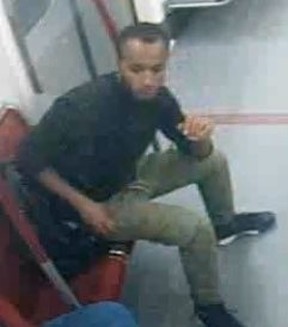 An image released by Toronto Police of a suspect in an alleged sex assault at Wilson Station on May 28, 2023.