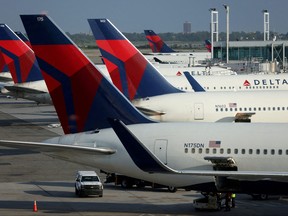 Delta Air Lines planes are seen at John F. Kennedy International Airport on the July 4th weekend in Queens, New York City, July 2, 2022.
