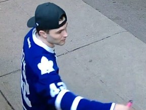 Investigators need help identifying this man who is suspected of assaulting another man in the Beaches on Friday, May 5, 2023.