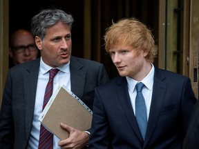 Singer Ed Sheeran exits the Manhattan federal court for his copyright trial in New York April 25, 2023.