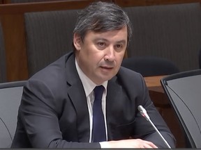 Framegrab of MP Michael Chong from House of Commons committee meeting.