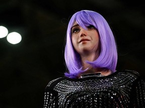 AI robot Desdemona performs during the Web Summit Rio 2023 at the RioCentro Expo Center in Rio de Janeiro, Brazil, May 3, 2023.