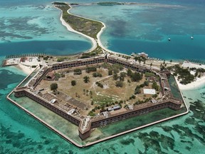 Massive Fort Jefferson occupies most of Garden Key, in the Dry Tortugas National Park west of Key West, Fla.
