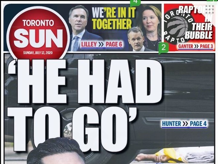  How the Sun covered the hit on mobster Pat Musitano in July 2020. (TORONTO SUN)